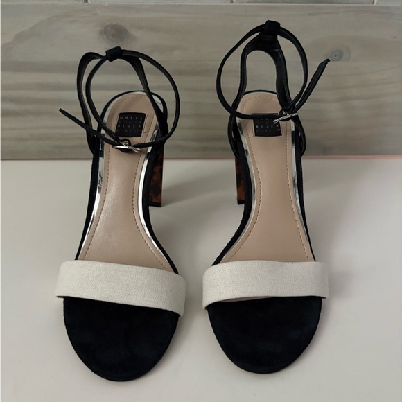White House Black Market Black and Cream Heels - Picture 7 of 8
